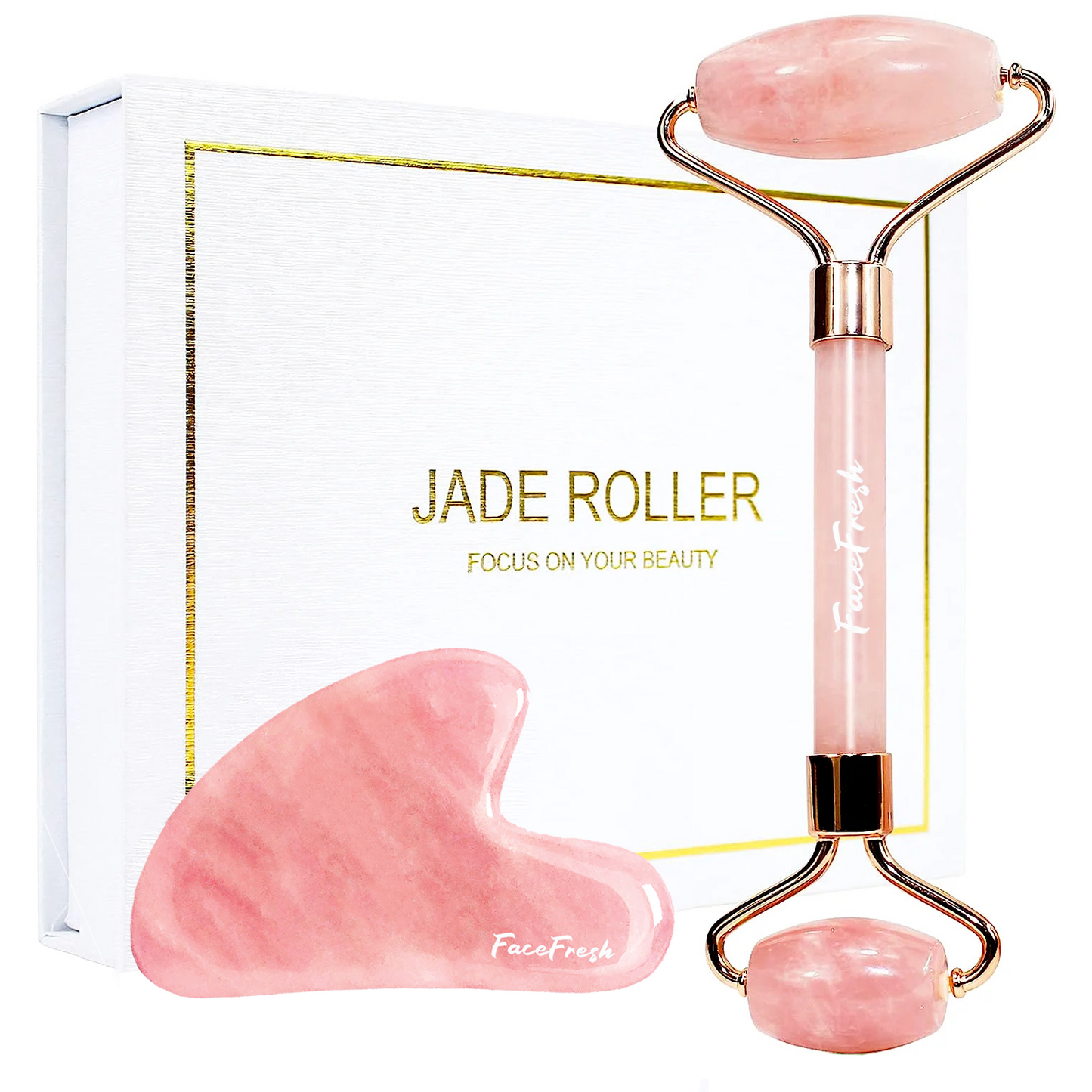 Gua Sha + Jade Roller Set